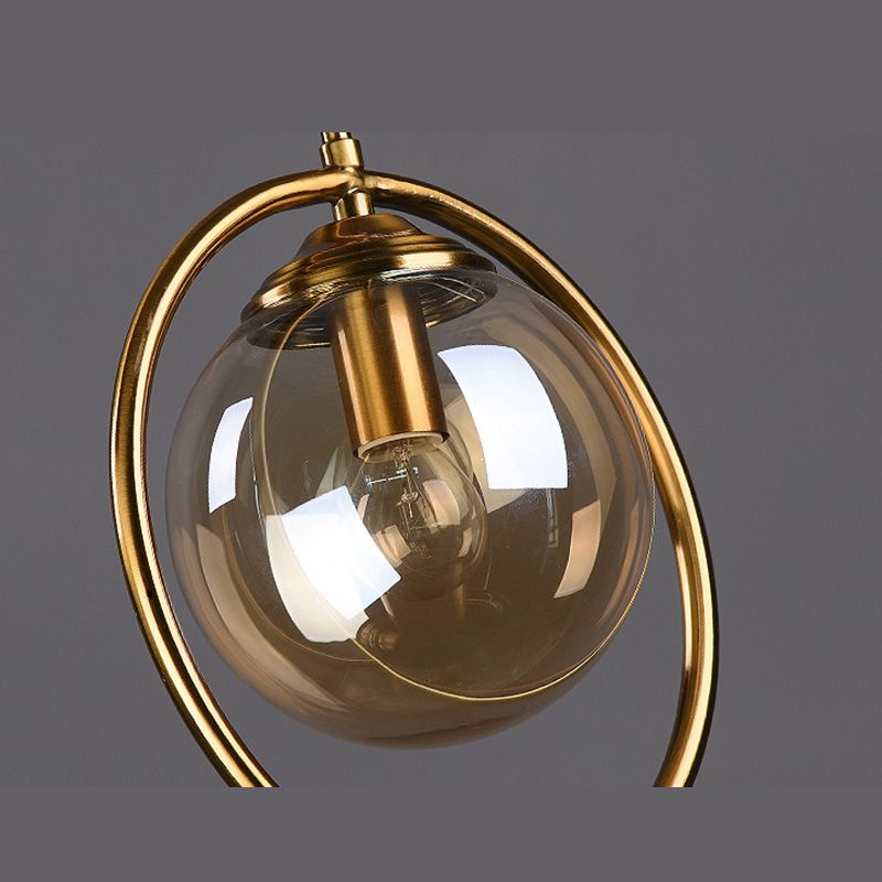 Dinning Room Three Head Sphere Shape Hanging Light  Glass and Metal Modern Down Lighting Pendant