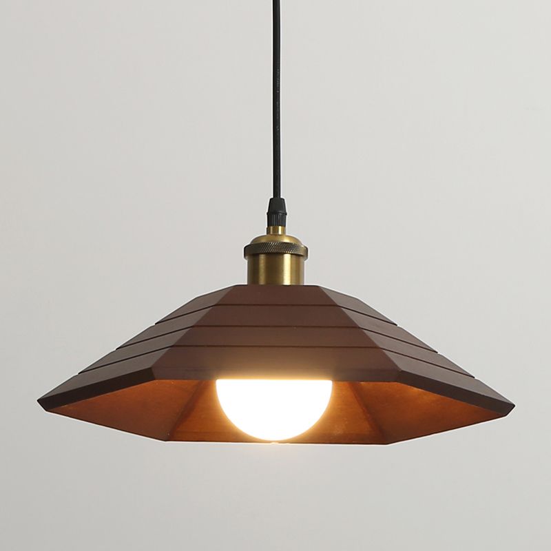 Forme de couverture de pot de bois Lumières suspendues modernes 1-Light Hanging Mount Fixture