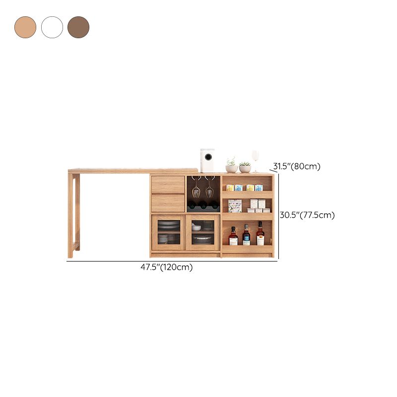 Adjustable Dining Table Wooden Dining Table for Dining Room with Drawer