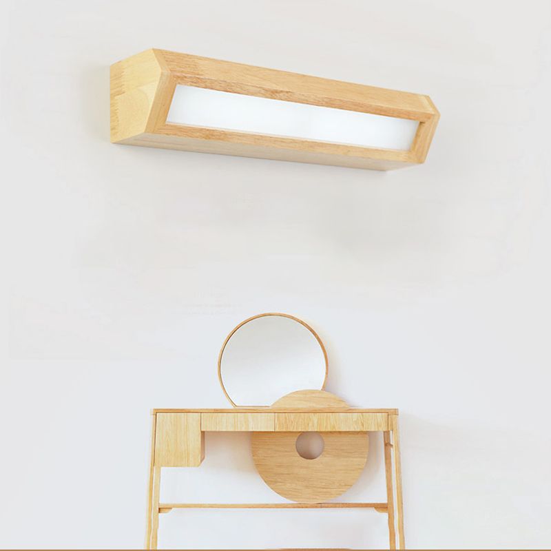 Moderne Stil Leuchte Rechteck Form Holz 1-Licht-Wandhalterlicht Licht