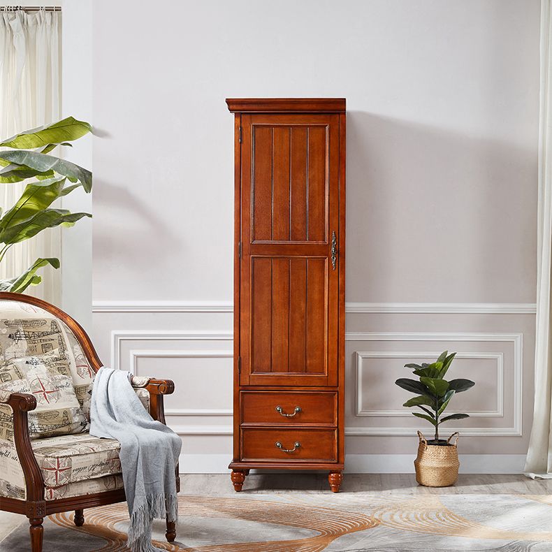 Traditional Birch Wood Storage Cabinet with Hinged Door Matte Finish Cabinet for Home