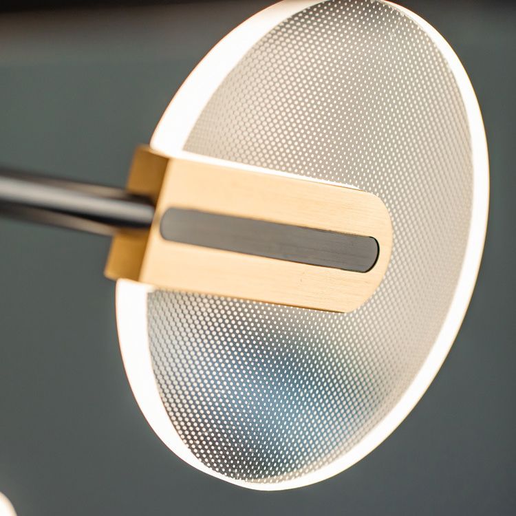 Black and Gold Sputnik Chandelier Postmodern LED Acrylic Suspension Light for Living Room