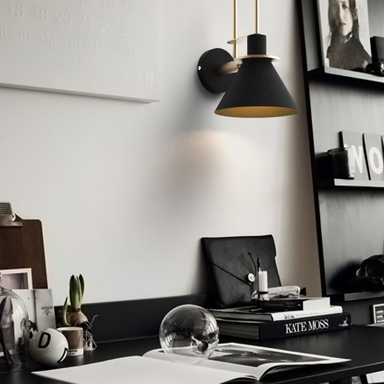 Postmodern Simplicity Cone Wall Lamps Metal Wall Lighting Fixtures for Bedroom
