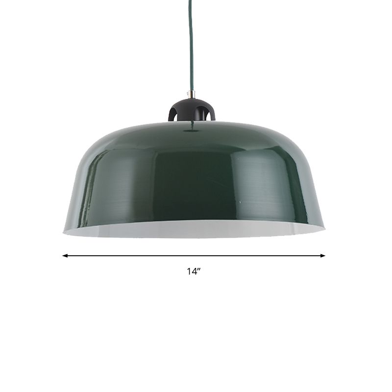 Luce a sospensione a forma di barattolo macaron fienile 1 lampada a soffitto in metallo chiaro in blu/verde/giallo/rosa per bagno in camera infermieristica