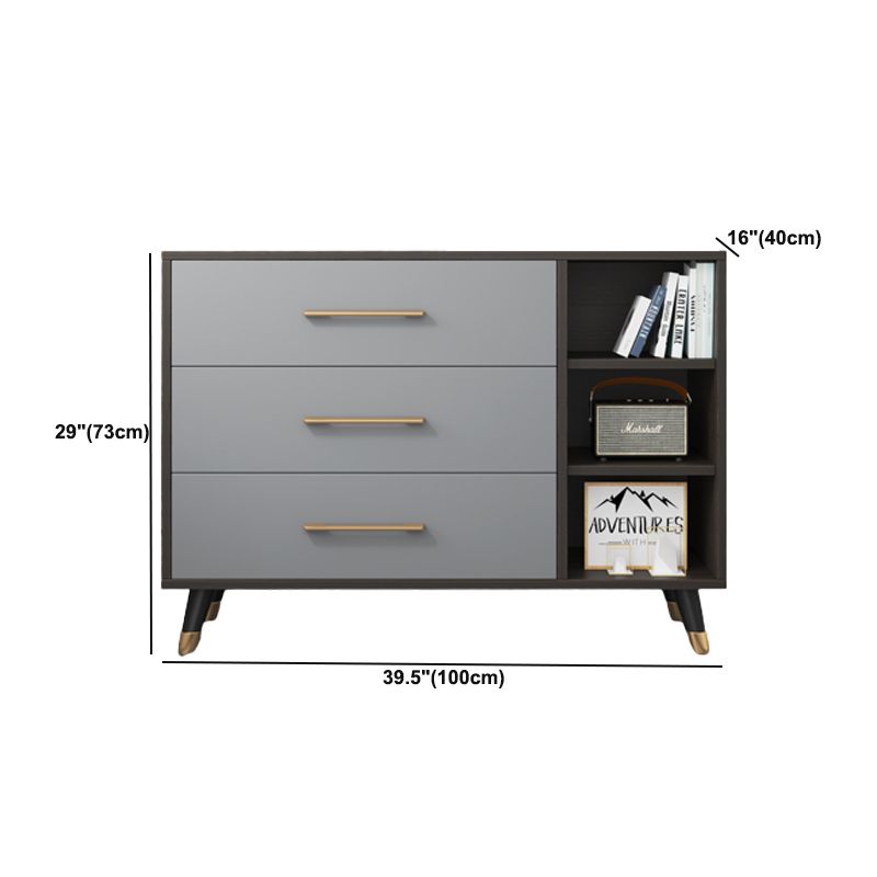 Modern Accent Chest 15.75 inch Wide  with Soft Close Drawers in Grey