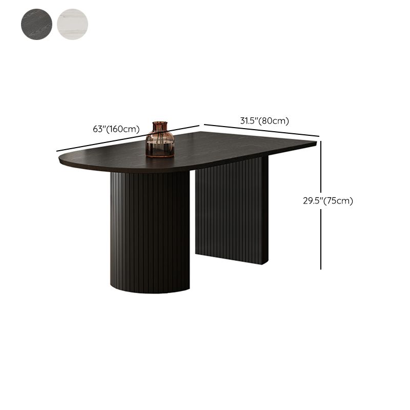 Double Pedestal Dining Table Modern Table for Home and Kitchen
