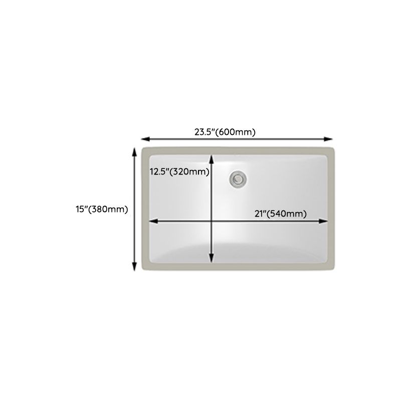 Modern White Bathroom Sink Porcelain Trough Bathroom Sink with Faucet