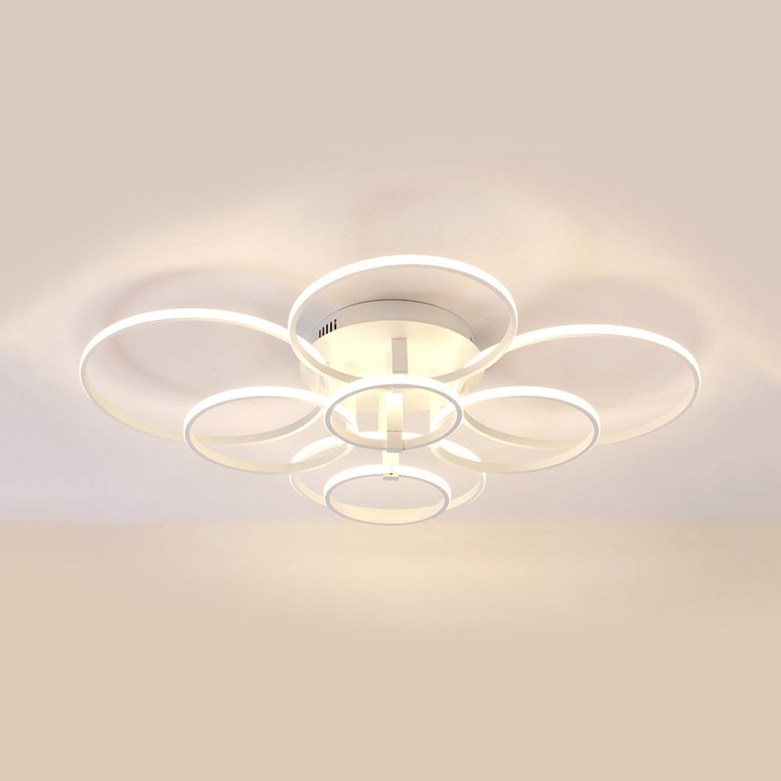 Anelli acrilici LED LED SEMILE LIGHT SEMPLICE 4/6/8 LUCI SUPPLIETTO SUPPLIEGGIO IN LUCE CALDA/BIANCA