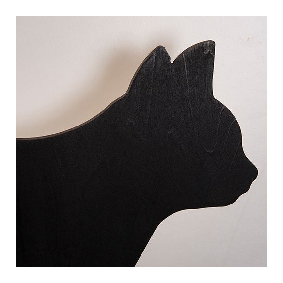 Kitten Kid Bedroom Hallway Sconce Light Wood Animal LED Wall Sconce in Black Finish