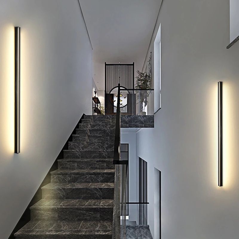 Lucinas de luz de pared rectangular negra Lámparas de pared de aluminio de 1 luces de aluminio