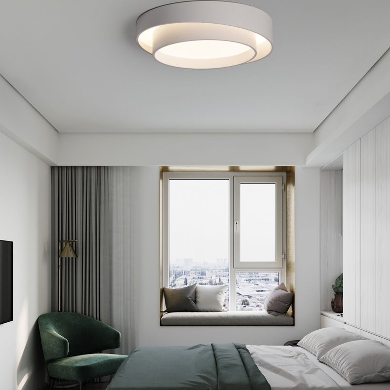 Lacquered Iron LED Flush Mount in Modern Simplicity Acrylic Circular Ceiling Fixture for Bedroom
