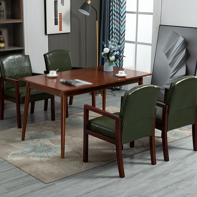 Chaise de salle à manger carrée de cuisine contemporaine Parsons Dining Dining Side Fix avec des jambes en bois