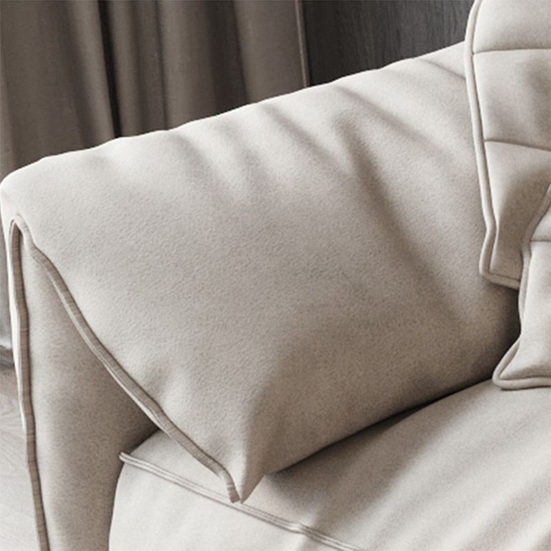 Almohada reposabrazos/tapicería de látex imitación tapicería de cuero sofá rectangular beige