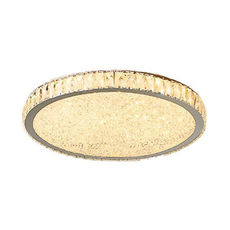1-Light Circle Ceiling Lamp Modern Style Crystal Ceiling Lighting for Restaurant
