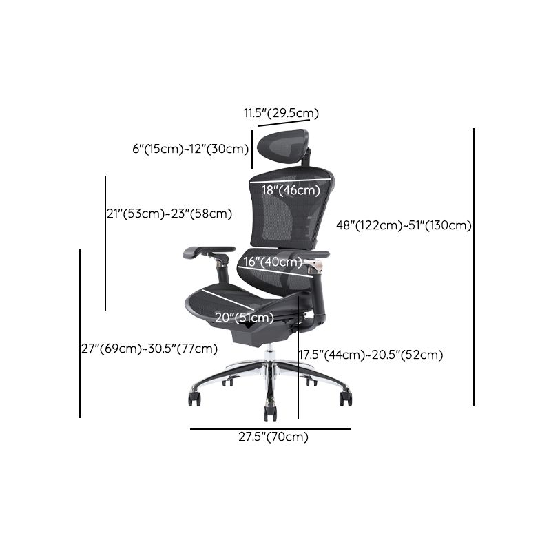 Removable Arms Office Chair Modern Ergonomic Chair with Breathable Back