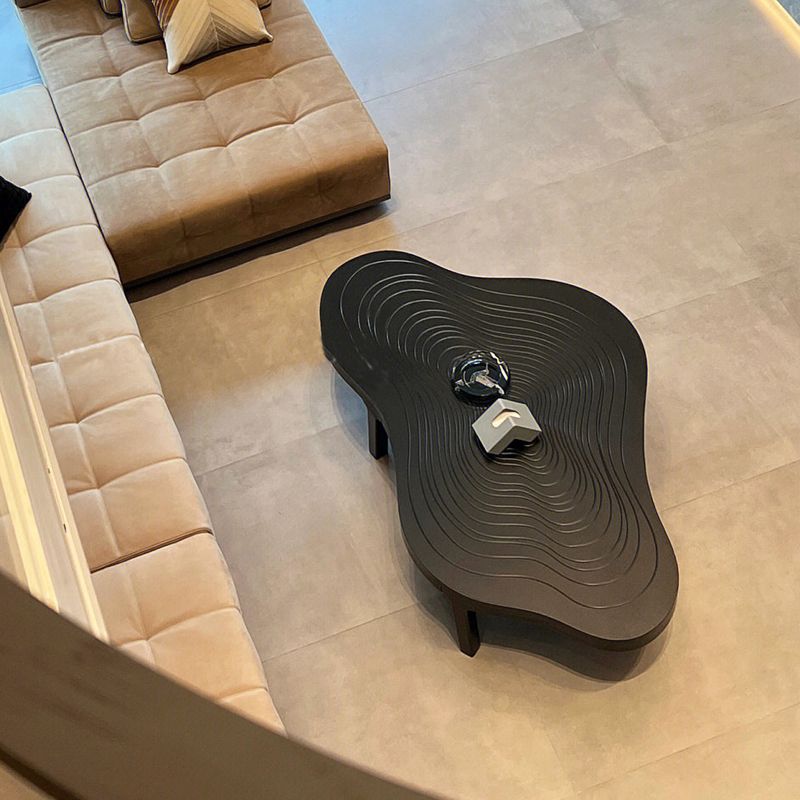 Black Coffee or End Table Contemporary Slate Coffee Cocktail Table with 4 Legs
