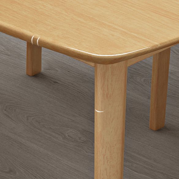 Set da pranzo in legno solido a forma di rettangolo contemporaneo set da pranzo standard kaki per cucina
