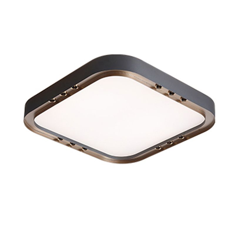 Modernism Flush Mount Metal LED Ceiling Light Fixture in Black for Living Room
