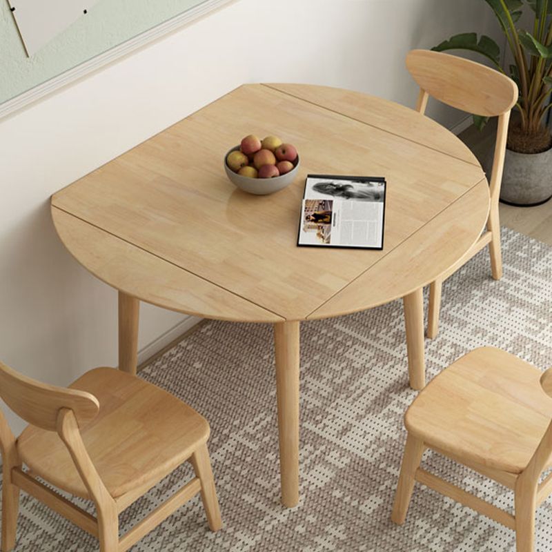 Drop-Leaf Dining Table Contemporary Solid Wood Dining Room Table