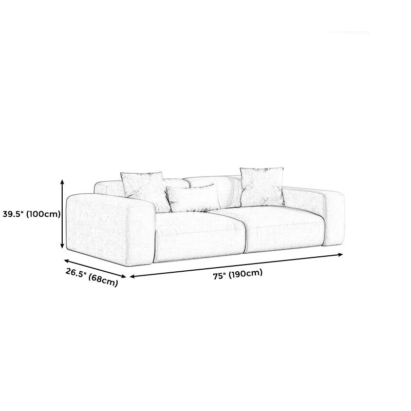 Faux Leather Stationary Living Room Square Arm Standard Pillows Sofa