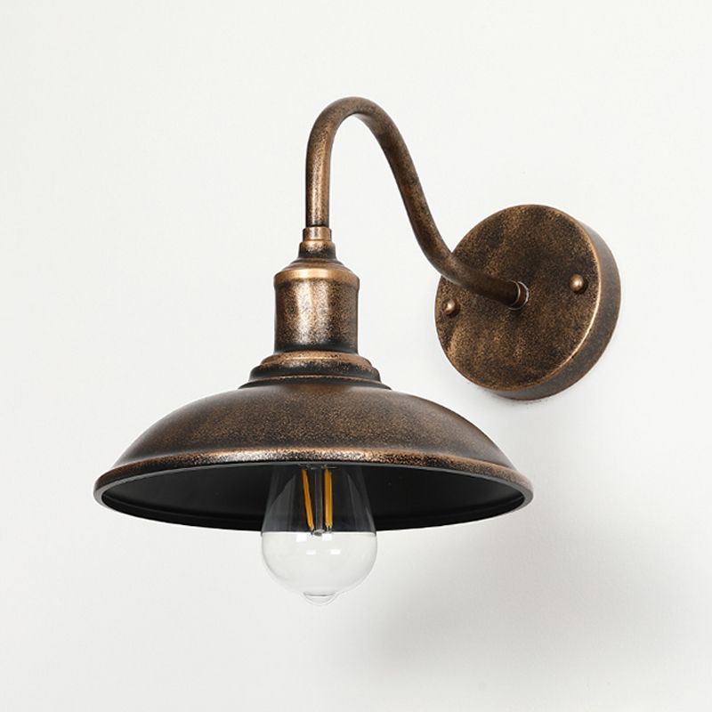 Industrial Wall Sconce Geometric Shape Wall Light with Metal Shade for Courtyard
