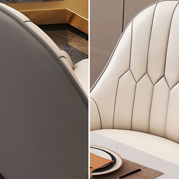 Nordic Dining Room Set Metal Frame Dining Table Rectangle White Slate Formal Dinette Set for Home