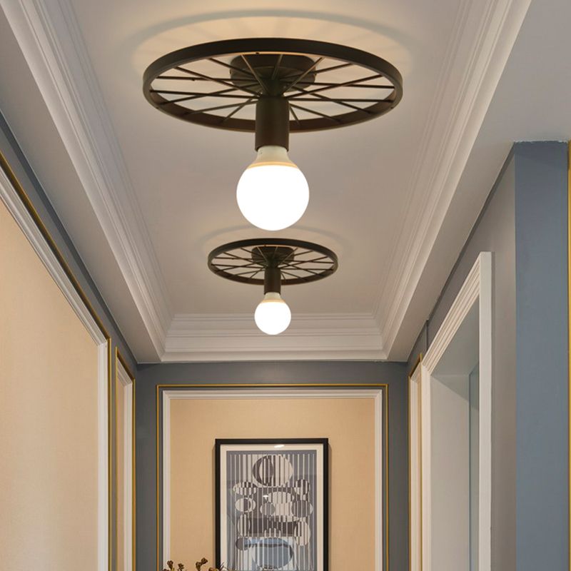 1-light Ceiling Mounted Light Industrial Style Close to Ceiling Light