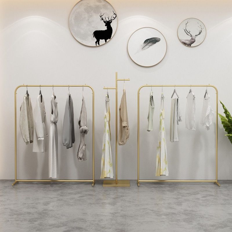 Glam Style Entry Hall Tree Metal Standing Coat Hanger for Living Room