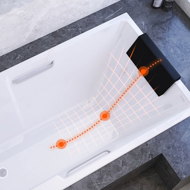 Modern Soaking Acrylic Bathtub Rectangular Drop-in White Bath