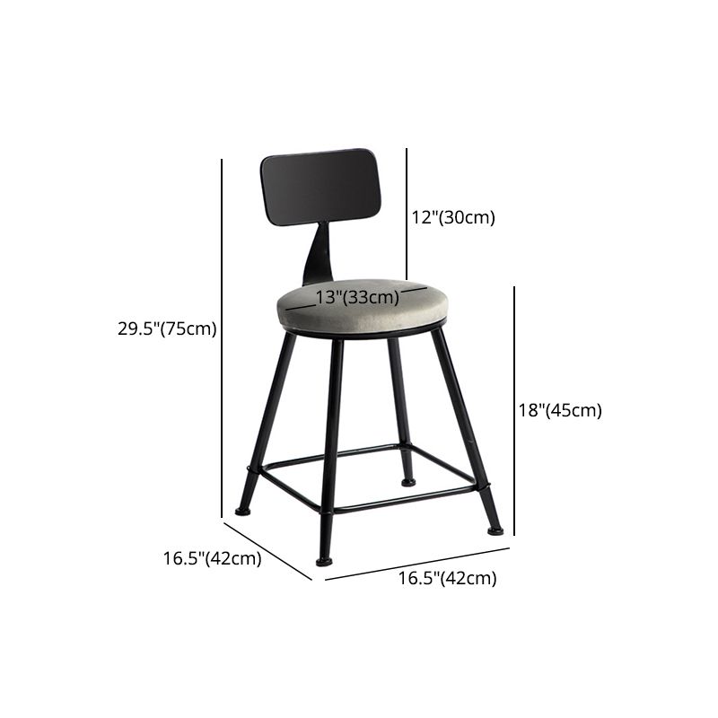 Industrial Bar and Counter Stool Metal Stool with Black Base