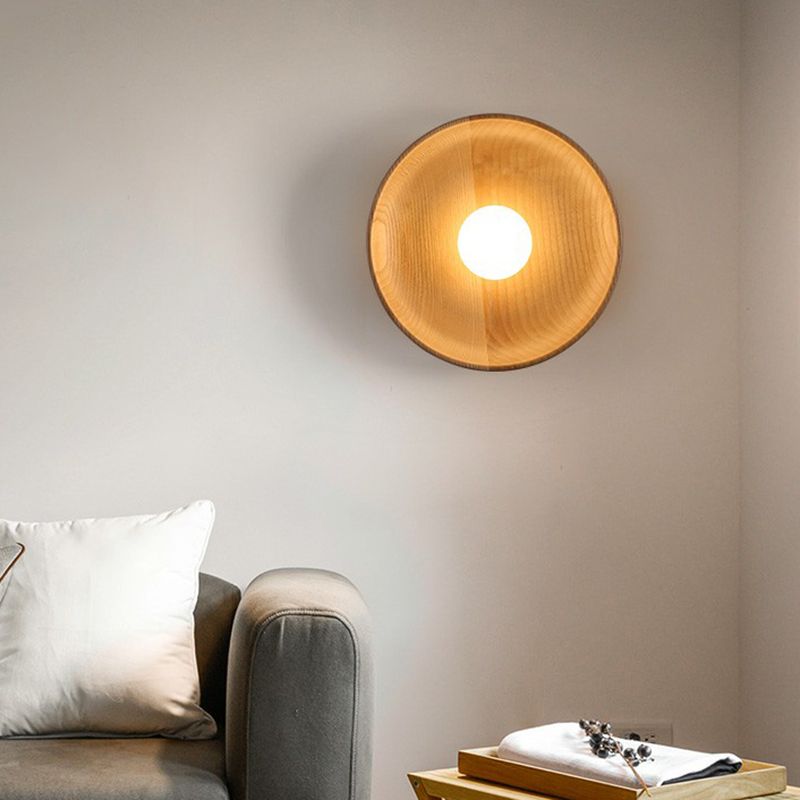 Minimalistisch dienbladvormige muurlicht houten 1 kop woonkamer lampvloeistoflamp