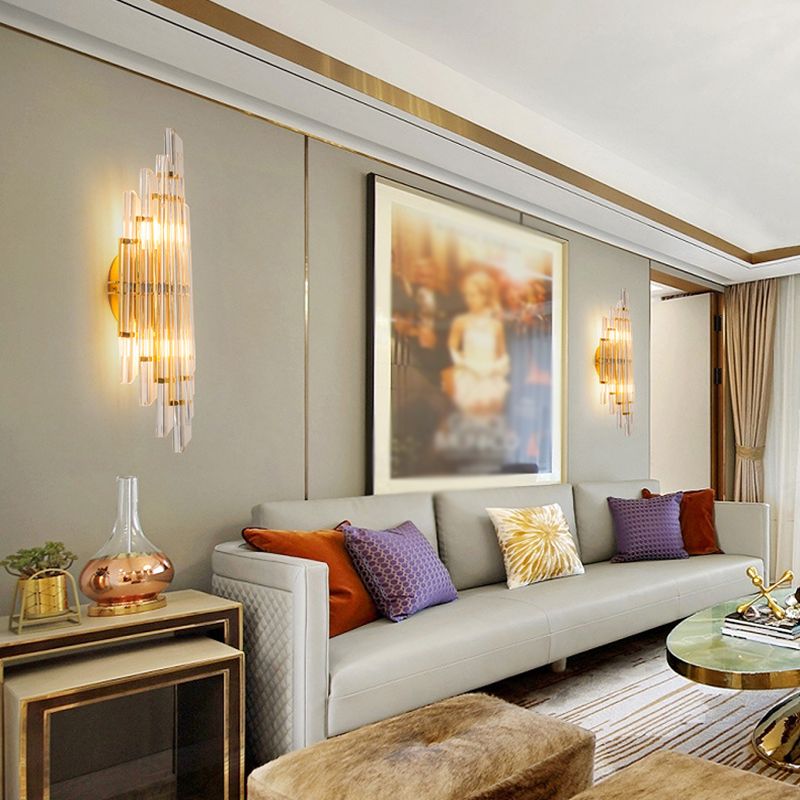 Modern Wall Sconce Light Simple Wall Light Fixture with Crystal Shade for Bedroom