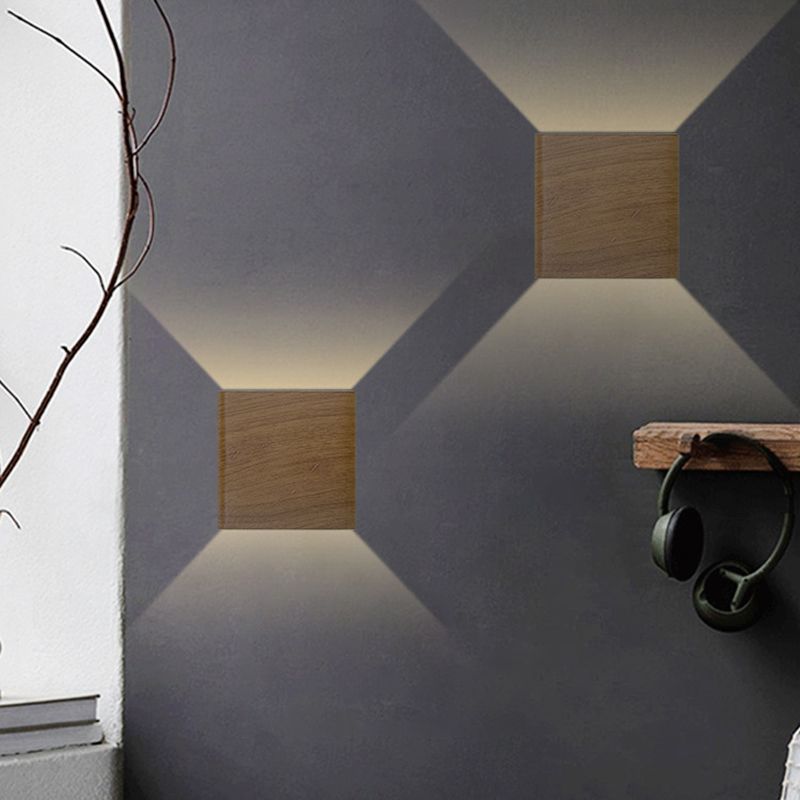 Moderno Minimalista de estilo Minimalista cuadrado y abajo de la pared LED Splach Metal 2 luces apliques