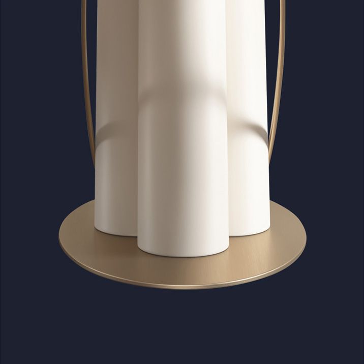 Zeitgenössischer Stil Sintered Stone Esstisch mit weißem festem Tisch und Trestle -Basis