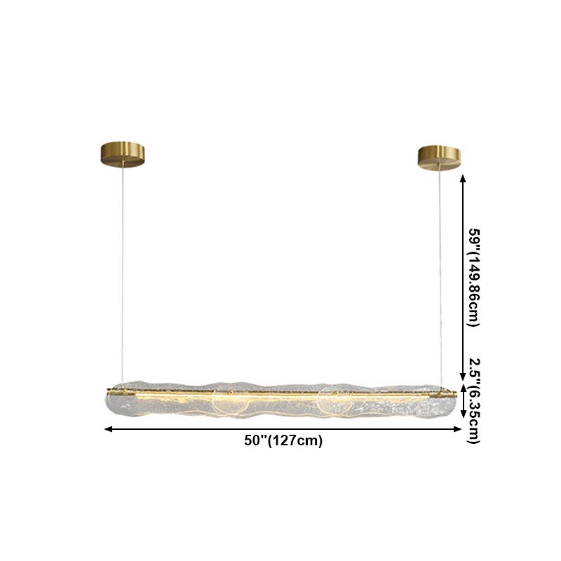 1-leichte Inselbeleuchtung minimaler Stil Linearer Formglasanhänger Beleuchtung