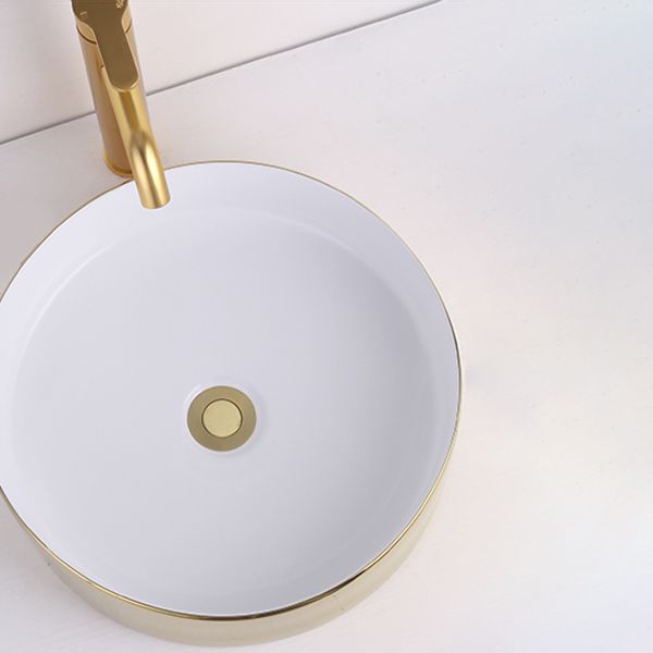 Round Bathroom Sink Contemporary Porcelain Trough Bathroom Sink