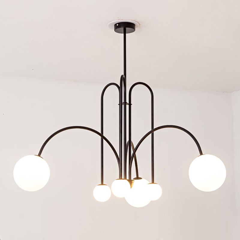 Modern Metal Chandelier Light Fixtures Globe Suspension Pendant Lamps for Living Room