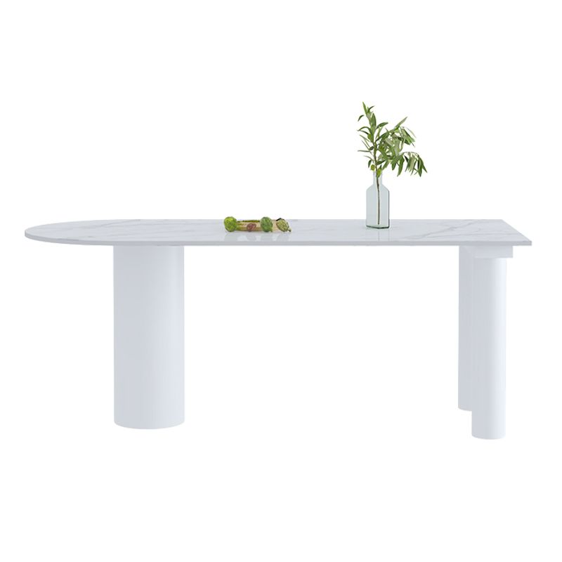 Metal Contemporary Free Form Dining Table Sintered Stone Table for Kitchen