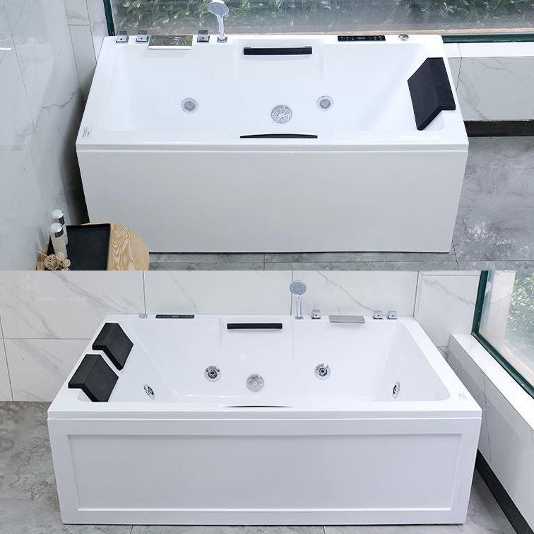 Modern Stand Alone Bath Acrylic Soaking White Rectangular Bathtub
