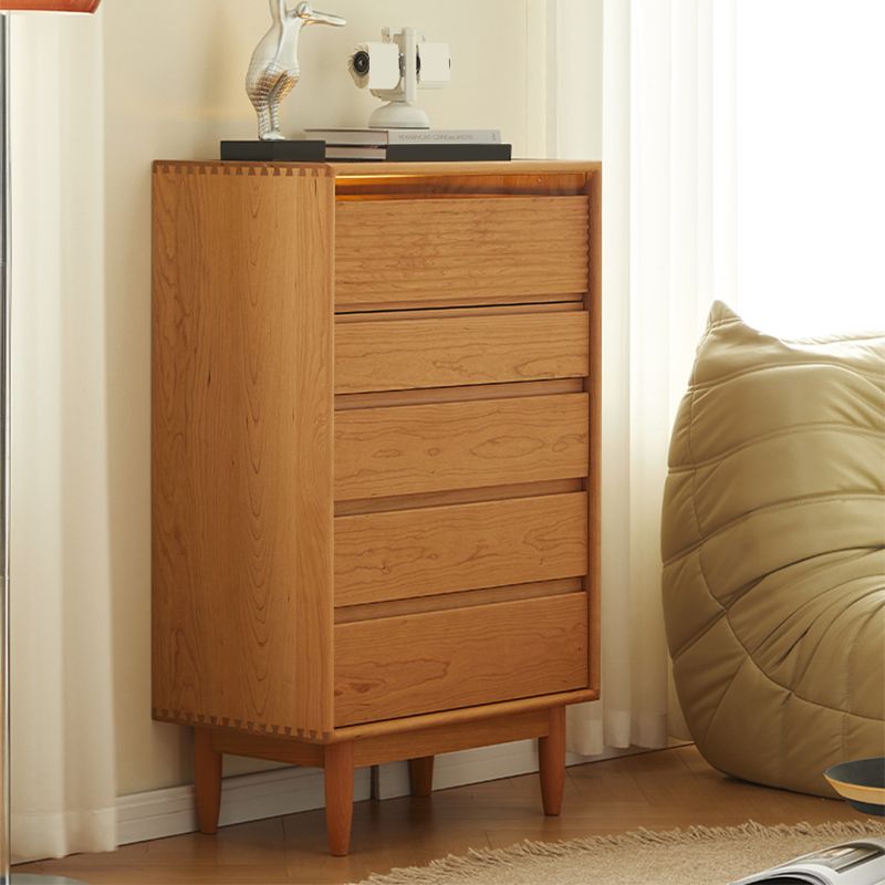 Mid-Century Modern Rectangle Accent Chest Solid Wood Natural Accent Chest
