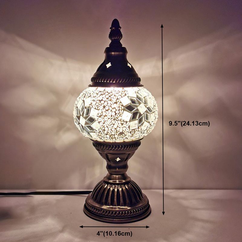 Vintage Moroccan Desk Lamp Turkish Style Glass Table Lamp Fixture for Bedroom