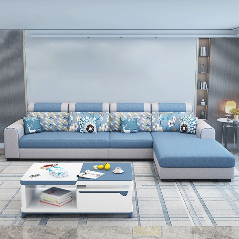 Contemporary Right Hand Facing Sectional with Round Arm and Storage