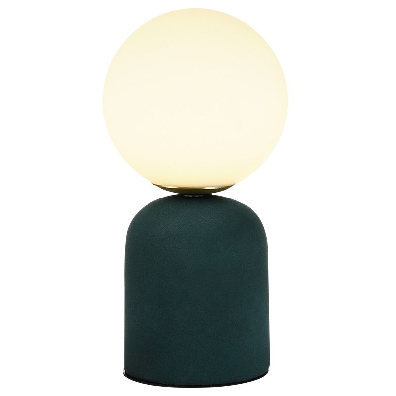 11,8 "in altezza lampada da tavolo a led in stile moderno Globe Glass Shade Ceramics Ceramics Base Light per camera da letto