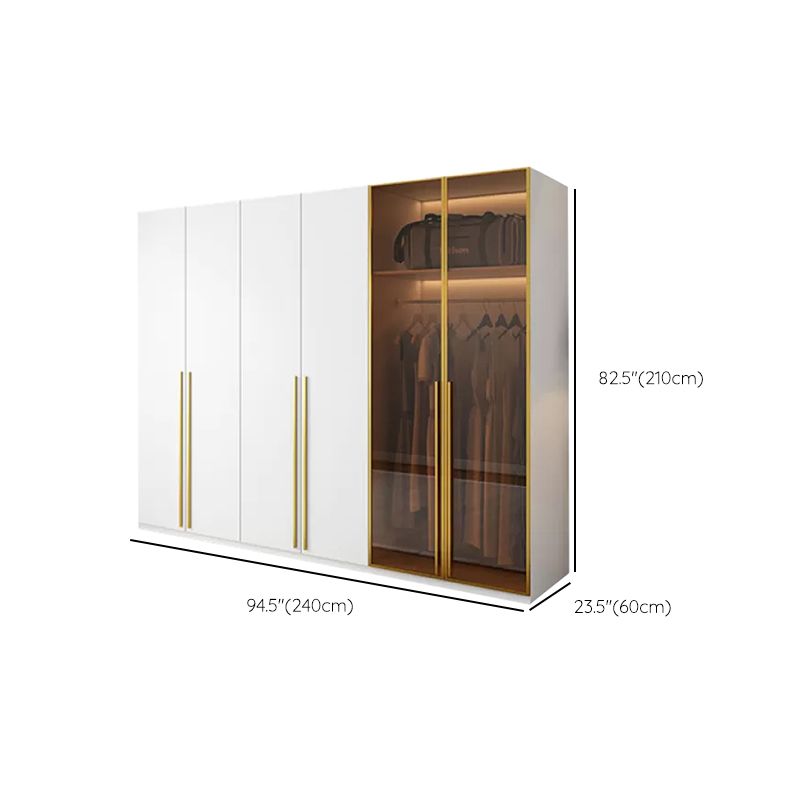 Modern White Wood Frame Wardrobe Armoire Freestanding Wardrobe with Soft Close Drawers