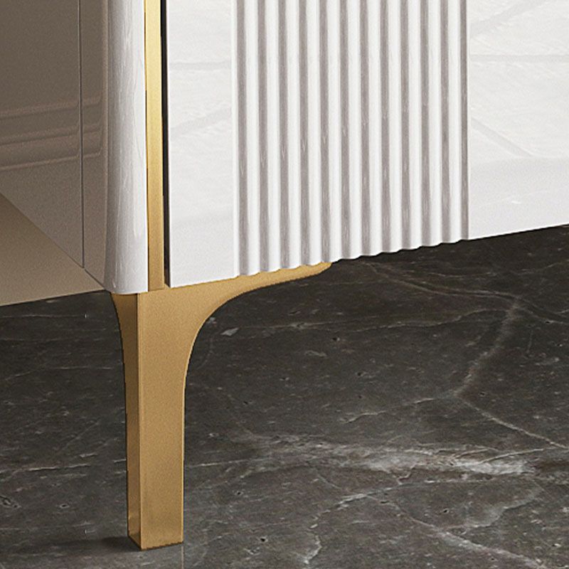 Vertical Glam Stone Storage Chest Bedroom Chest with Metal Legs