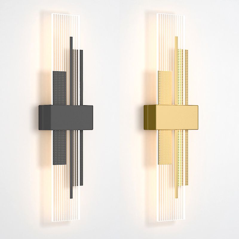 Luz de pared rectangular novedosa apliques modernas acrílico sala de estar LED luz montada de pared