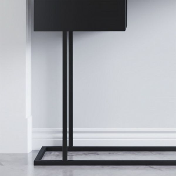 Contemporary Black Console Table Rectangle Console Sofa Table for Hall