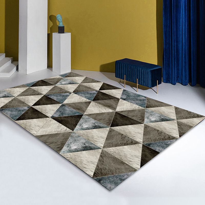 Modern Style Abstract Painting Rug Polyester Area Rug Washable Carpet for Living Room