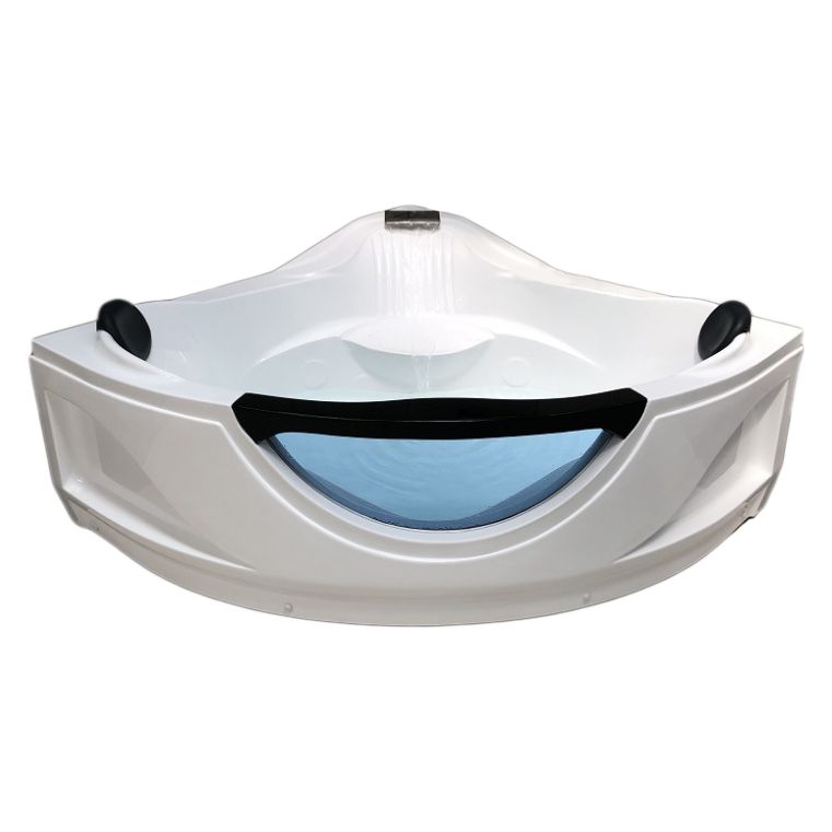 Modern Corner Bathtub Acrylic Soaking White Back to Wall Bathtub