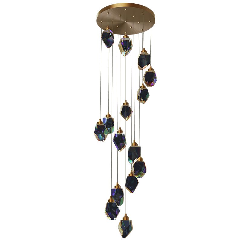 Zeitgenössische LED Hanging Deckenleuchte Kristall geometrische Deckenleuchte